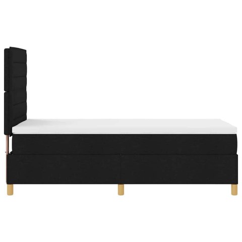 Łóżko sprężynowe z materacem Czarny 80 x 200 cm tkanina