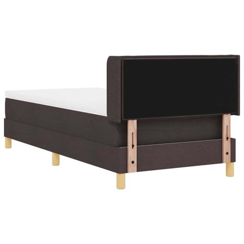Łóżko sprężynowe z materacem Ciemny brąz 200 x 90 cm Poliester