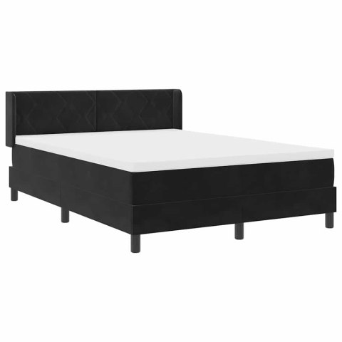 Łóżko sprężynowe z materacem Czarny 200 x 140 cm Poliester