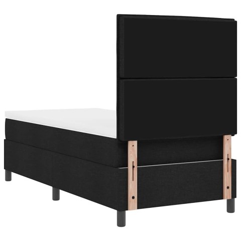 Łóżko sprężynowe z materacem Czarny 80 x 200 cm tkanina
