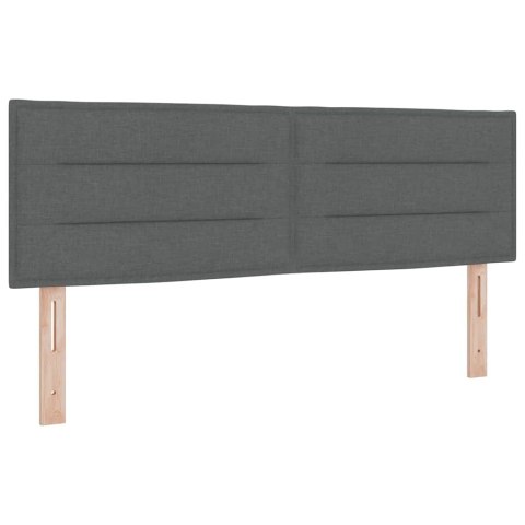 Łóżko z sprężyną LED z LED Ciemnoszary 140 x 200 cm tkanina