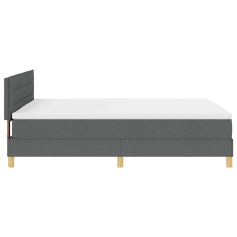 Łóżko z sprężyną LED z LED Ciemnoszary 140 x 200 cm tkanina