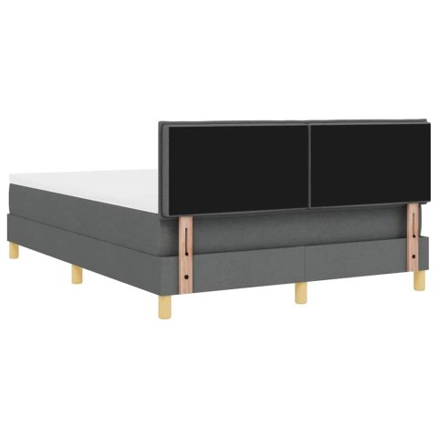 Łóżko z sprężyną LED z LED Ciemnoszary 140 x 200 cm tkanina
