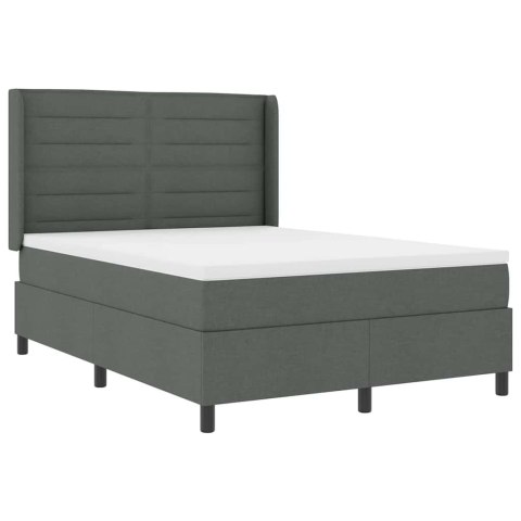 Łóżko z sprężyną LED Ciemnoszary 140 x 190 cm tkanina