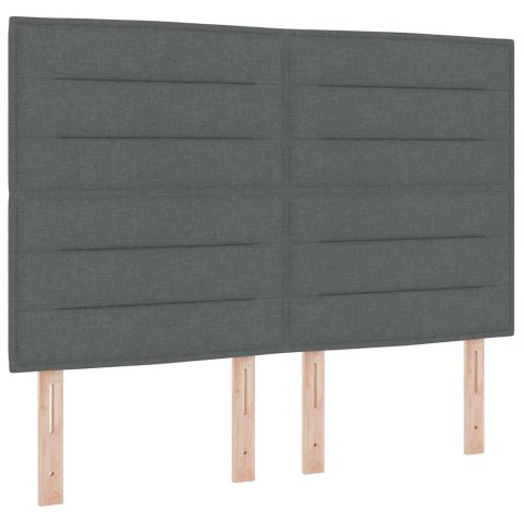 Łóżko z sprężyną LED Ciemnoszary 140 x 190 cm tkanina