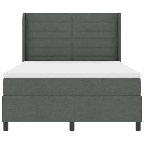 Łóżko z sprężyną LED Ciemnoszary 140 x 190 cm tkanina