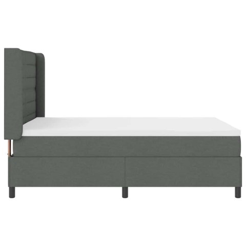 Łóżko z sprężyną LED Ciemnoszary 140 x 190 cm tkanina