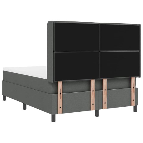 Łóżko z sprężyną LED Ciemnoszary 140 x 190 cm tkanina