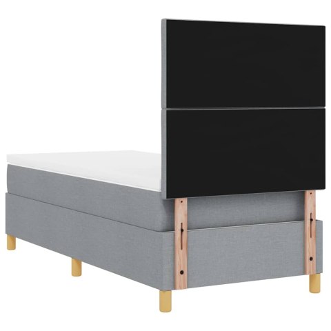 Łóżko z sprężyną LED Jasnoszary 100 x 200 cm tkanina