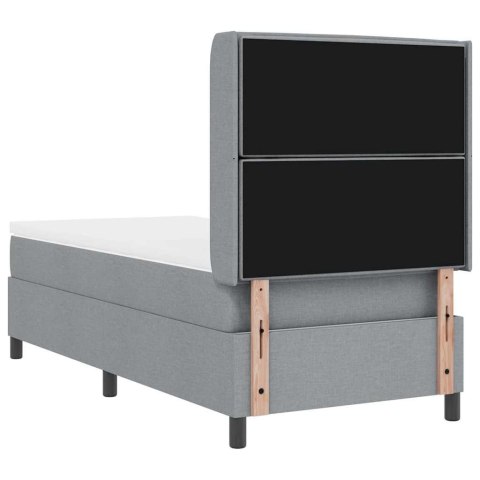 Łóżko z sprężyną LED Jasnoszary 100 x 200 cm tkanina