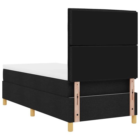Łóżko z sprężyną LED z materacem Czarny 80 x 200 cm tkanina
