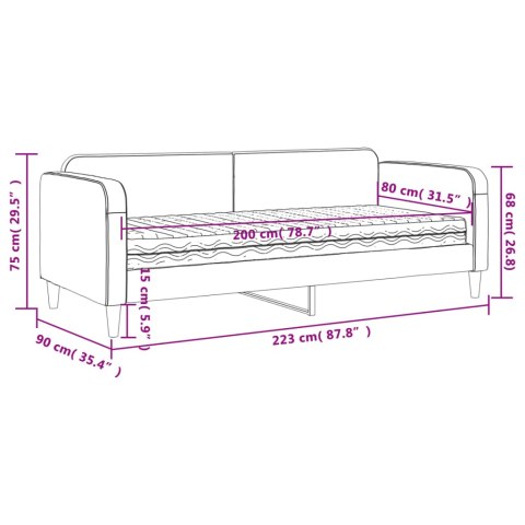 Sofa z materacem do spania, ciemnoszara, 80x200 cm, tkanina