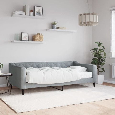 Sofa z materacem, jasnoszara, 90x190 cm, tkanina
