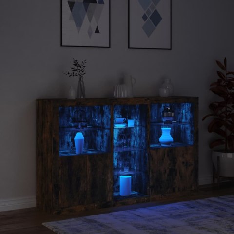 Szafka z oświetleniem LED, przydymiony dąb, 162x37x100 cm