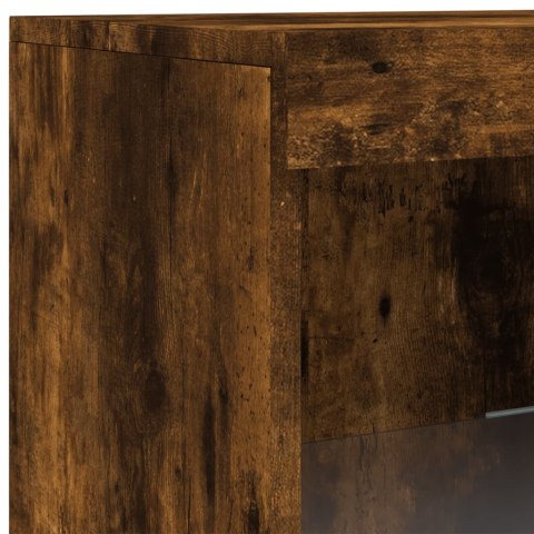Szafka z oświetleniem LED, przydymiony dąb, 162x37x100 cm