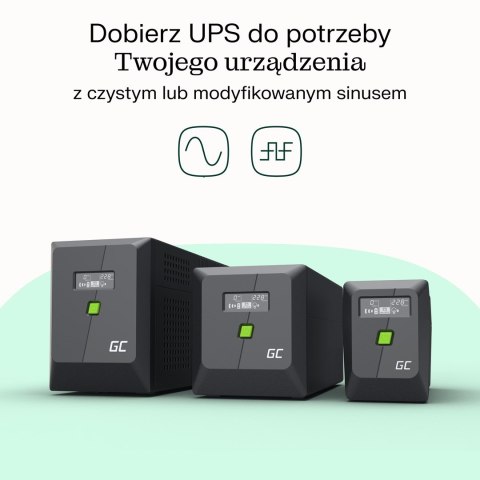 GREEN CELL UPS POWERPROOF 480W/850VA MODYFIKOWANA SINUSOIDA