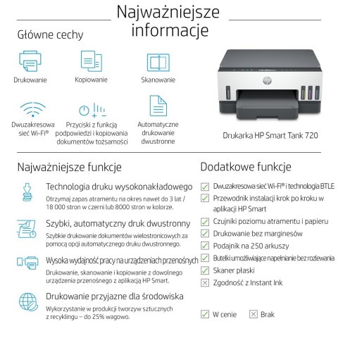 Urządzenie wielofunkcyjne Hp Smart Tank 720