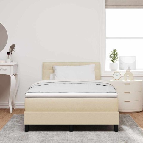 Łóżko sprężynowe z materacem z LED Kremowy 120 x 190 cm tkanina