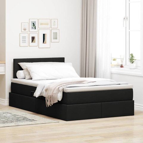 Łóżko z miejscem na przechowywanie i LED Czarny 120 x 200 cm