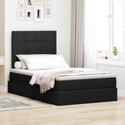 Łóżko z miejscem na przechowywanie i LED Czarny 120 x 200 cm