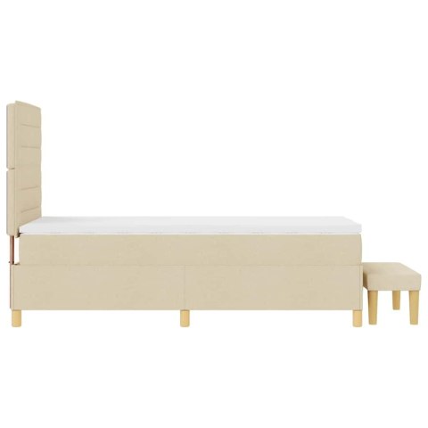 Łóżko sprężynowe z materacem Kremowy 100 x 200 cm tkanina