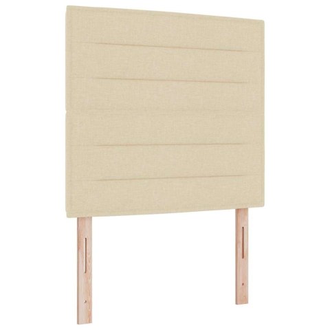 Łóżko z sprężyną LED z materacem Kremowy 100 x 200 cm tkanina