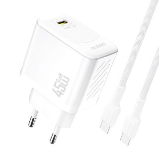Ładowarka sieciowa GaN z kablem USB-C 45W - biała