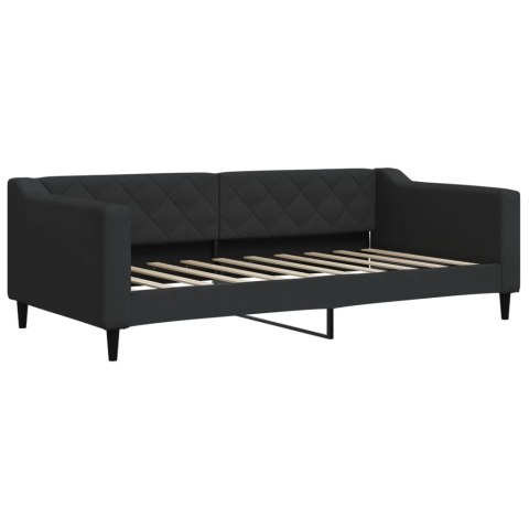 Sofa z materacem, czarna, 90x190 cm, tkanina