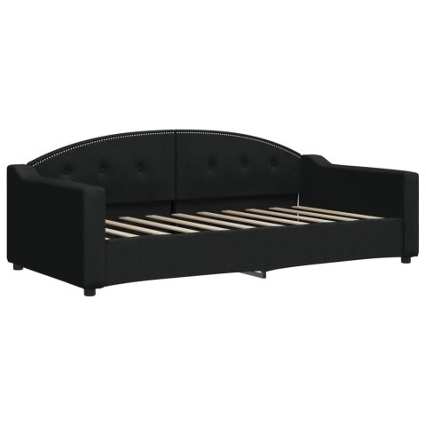 Sofa z materacem, czarna, 90x190 cm, tkanina