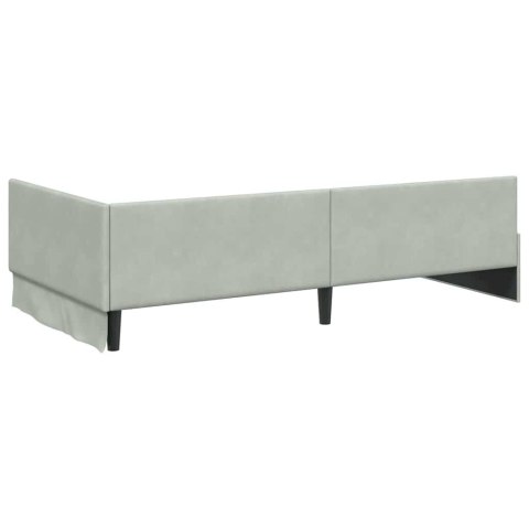 Rama Łóżka Narożnego z Materacem Inny 2 pcs Jasnoszary Aksamit