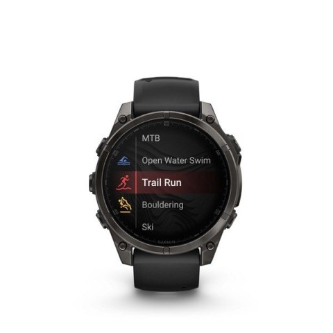 Zegarek sportowy Garmin Fenix 8 Sapphire Titanium Carbon Grey DLC 47mm Czarny