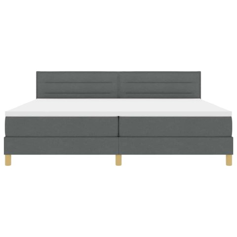 Łóżko z sprężyną LED z LED Ciemnoszary 200 x 200 cm tkanina