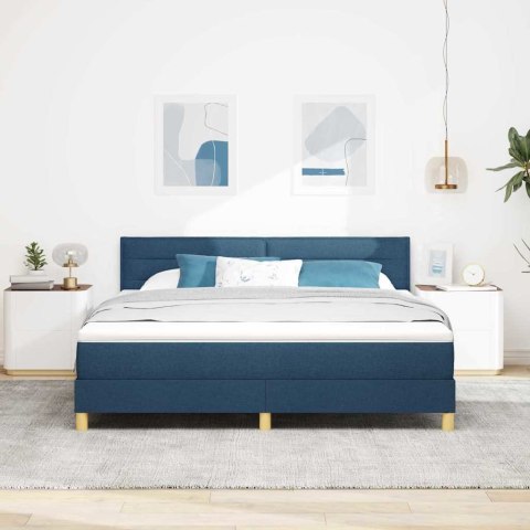 Łóżko z sprężyną LED z materacem Niebieski 180 x 200 cm tkanina