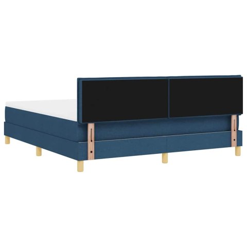 Łóżko z sprężyną LED z materacem Niebieski 180 x 200 cm tkanina