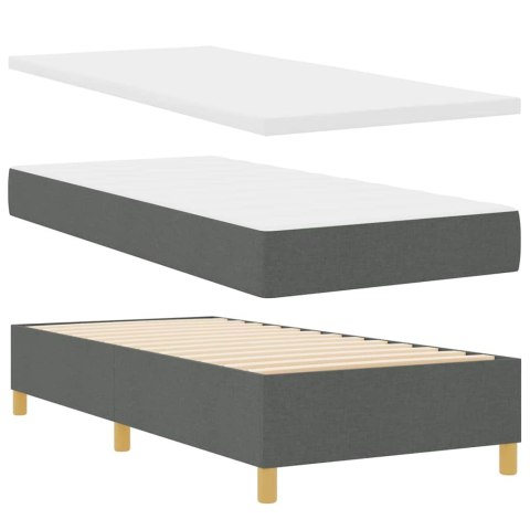 Łóżko z sprężyną LED Ciemnoszary 100 x 200 cm tkanina