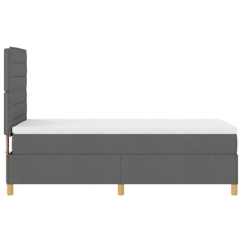 Łóżko z sprężyną LED Ciemnoszary 100 x 200 cm tkanina