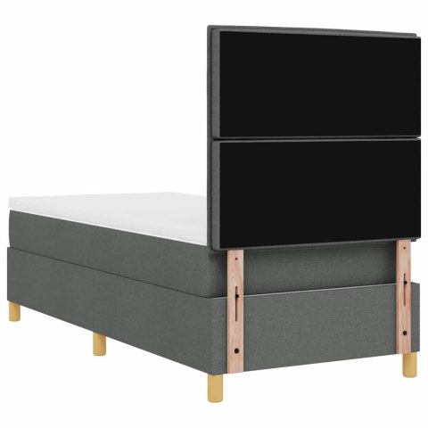Łóżko z sprężyną LED Ciemnoszary 100 x 200 cm tkanina