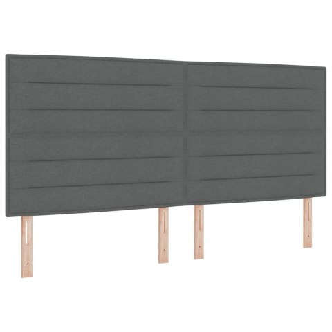 Łóżko z sprężyną LED Ciemnoszary 200 x 200 cm tkanina