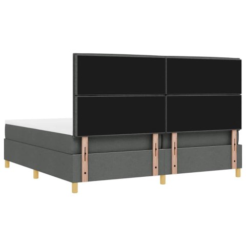 Łóżko z sprężyną LED Ciemnoszary 200 x 200 cm tkanina