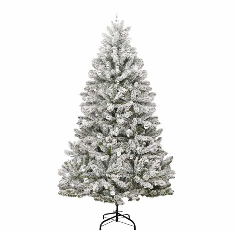 Sztuczna choinka Zielony i Biały 270 cm PVC i Metal