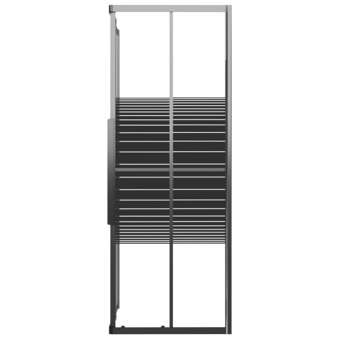 Kabina prysznicowa w paski, ESG, 90x70x180 cm, czarna