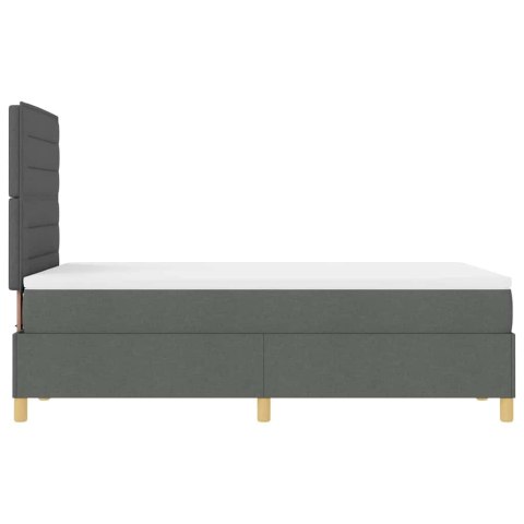 Łóżko z sprężyną LED Ciemnoszary 120 x 200 cm tkanina