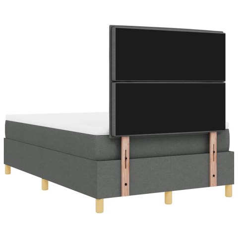 Łóżko z sprężyną LED Ciemnoszary 120 x 200 cm tkanina