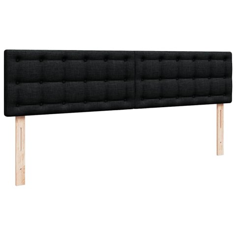 Łóżko Ottoman z materacem i LED, czarny, 180x200cm, tkanina