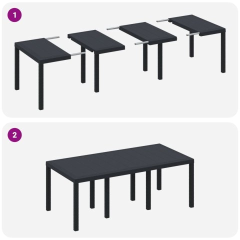 Zestaw do jadalni w ogrodzie 9 pcs Antracyt Rattan Polt