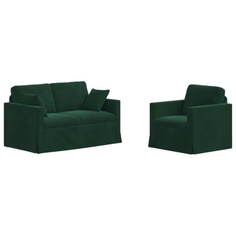 Sofa 2 pcs Ciemna zieleń