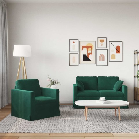Sofa 2 pcs Ciemna zieleń