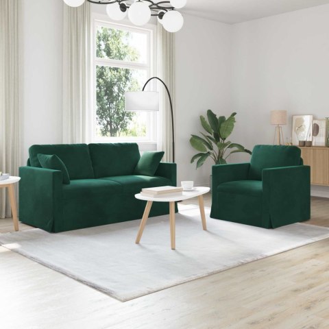 Sofa 2 pcs Ciemna zieleń