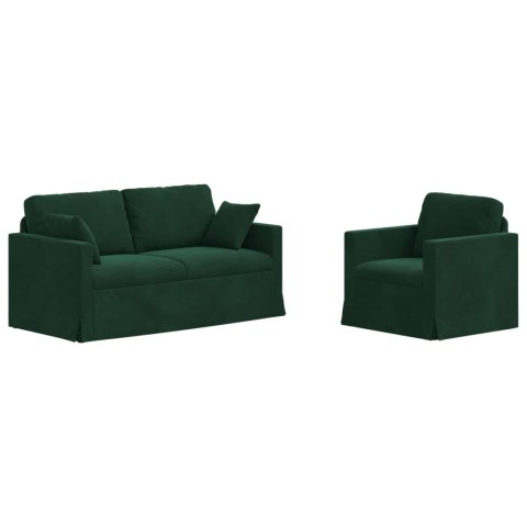 Sofa 2 pcs Ciemna zieleń