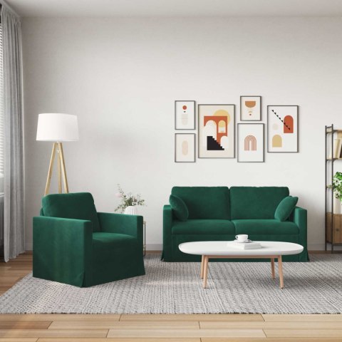 Sofa 2 pcs Ciemna zieleń